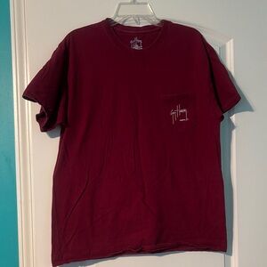 Guy Harvey Maroon Pocket Tee